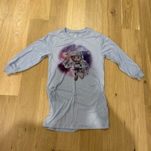 Gap Kids Space Cat Donut Purple Pink Nightgown Pajamas Size 6